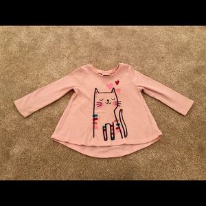 Adorable pink kitty thermal top